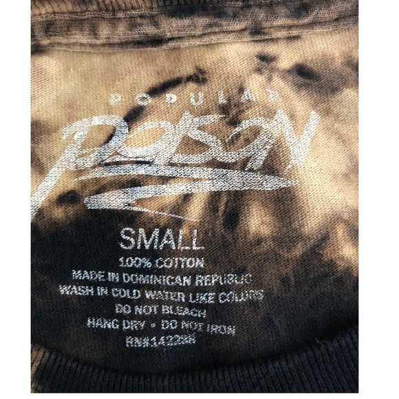 Popular Poison Shirt Small Karma Graphic T-shirt Roses Butterflies Tie Dye - Picture 3 of 9